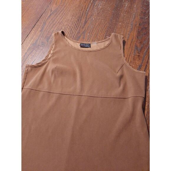 Large? MHM Melissa Harper Sleeveless Brown Round Neck Dress - Picture 4 of 5